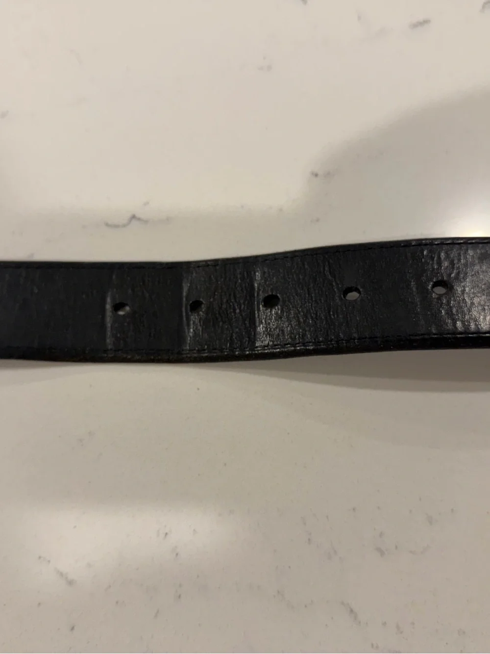 Fossil Black Leather Men's Belt with Silver-Tone Buckle